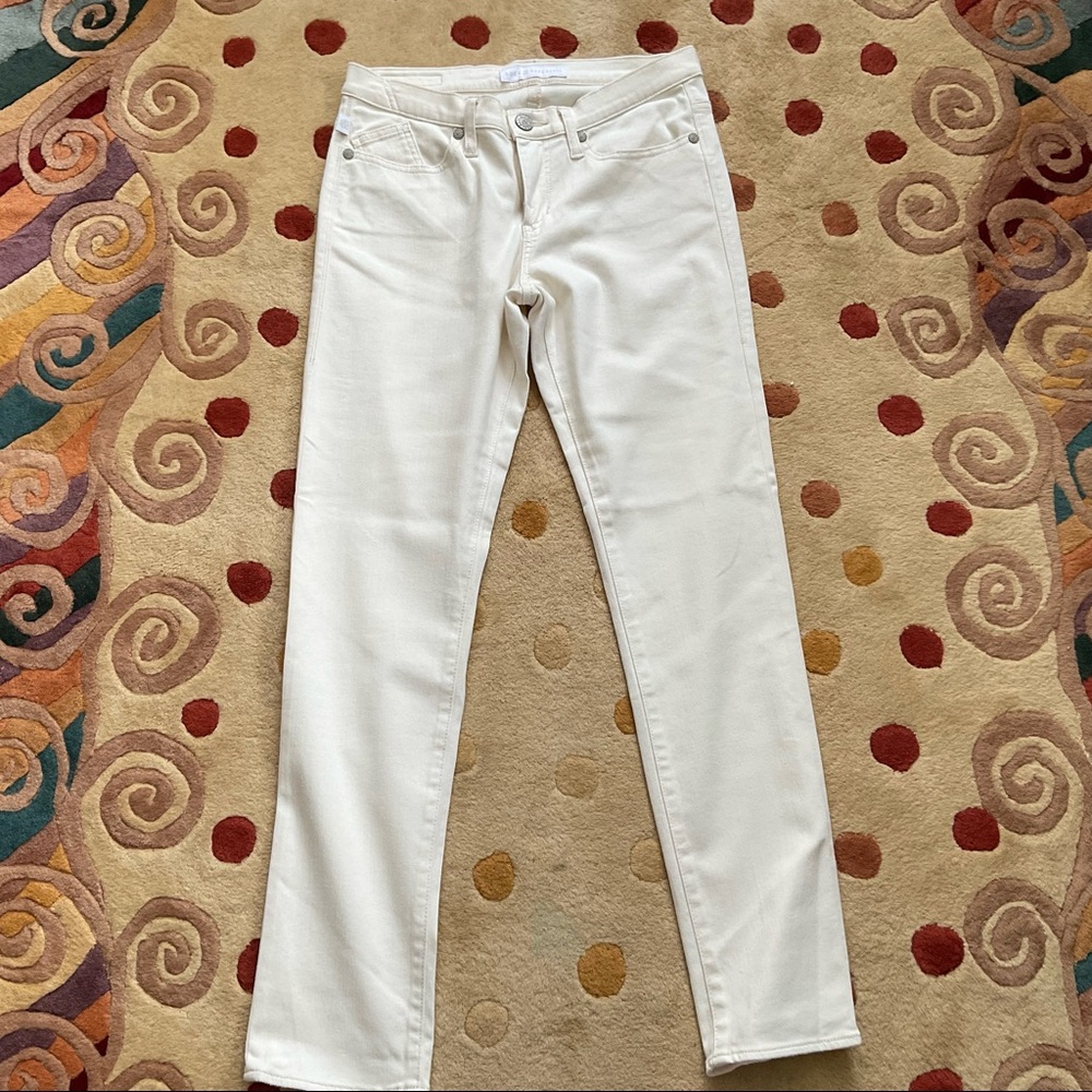 Rock & Republic Low Rise Skinny Jeans Cream Sz 10 Like New